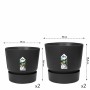 Set of pots Elho Black Plastic Circular 2 Pieces