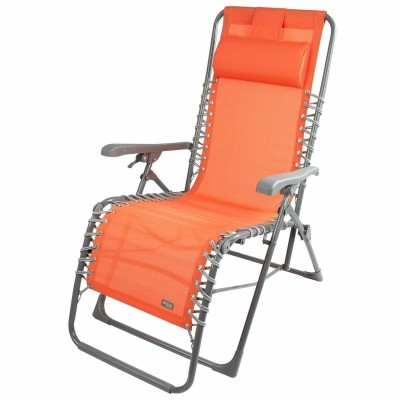 Chaise longue Aktive Orange Textilène 160 x 52 x 76 cm