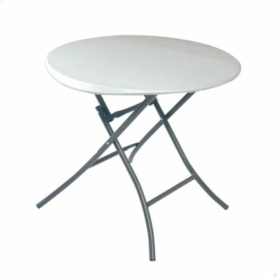 Folding Table Lifetime White Circular Steel Plastic 83 x 73,5 cm