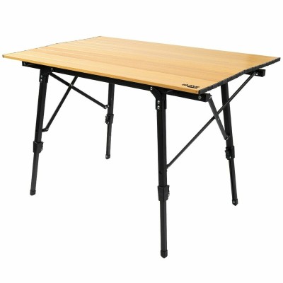Table Piable Aktive 90 x 70 x 57 cm De Camping Noir Marron Aluminium