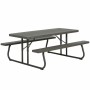 Table de pique-nique Lifetime Bois Marron Pliable Acier Plastique 183 x 145 x 74 cm