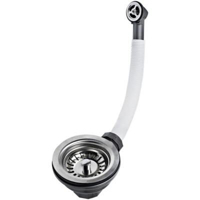 Sink Valve with Flexible Overflow Teka 61001302 Silver Stainless steel