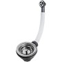 Vanne d'évier avec trop-plein flexible Teka 61001302 Argent Acier inoxydable