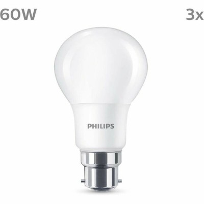 Lampe LED Philips 60 W Mat Vert tendre F 8 W 60 W B22 3 Unités (2700 K)