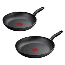 Poêle Tefal DARK ESSENTIAL Noir Aluminium Ø 24 cm Ø 28 cm 2 Pièces (2 Unités)