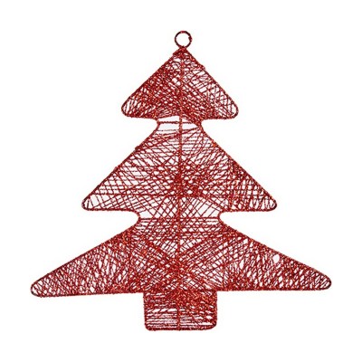 Décorations de Noël Krist+ Rouge Métal Sapin de Noël 36,7 x 0,2 x 37,5 cm