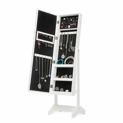 Armoire à Bijoux sur Pied avec Miroir et LED InnovaGoods Blanc Multicouleur Bois Plastique (Reconditionné A)