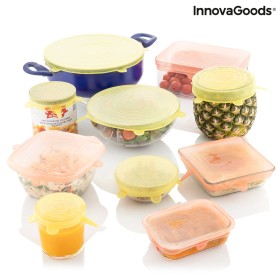 Jeu de 10 Couvercles de Cuisine Réutilisables et Réglables Lilyd InnovaGoods Silicone Jaune (Reconditionné A)