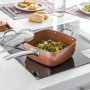 All-Purpose Copper Pan Set 5 in 1 Coppans InnovaGoods 4 Pieces Silver Metal Aluminium 5 Pieces Ø 24 cm (Refurbished C)