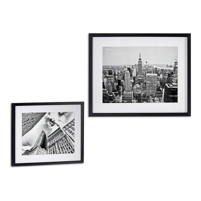 Cadre Gift Decor Noir Bois verre 43 x 3 x 53 cm Immeuble d'appartements