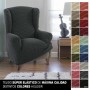 Wingback chair cover Sofaskins NIAGARA Dark grey (Refurbished C)