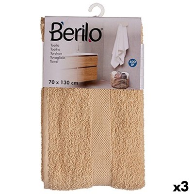 Ensemble de serviettes de toilette Berilo Crème 3 Unités (Reconditionné B)