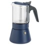 Italian Coffee Pot Inoxibar Clair Blue 6 Cups 240 ml