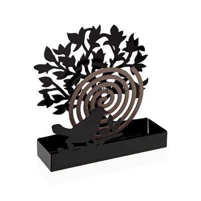 Support for mosquito coils Versa Black Metal 5 x 17 x 17 cm Tree