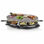 Raclette Princess 8 Oval Stone Grill Party Noir Gris