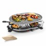 Raclette Princess 8 Oval Stone Grill Party Black Grey