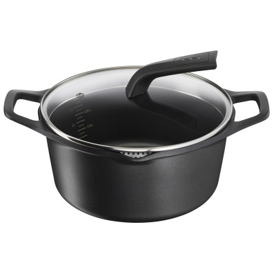 Casserole with lid Tefal E2494644 Black Ø 24 cm