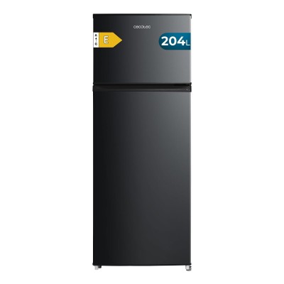 Cecotec Fridge Freezer 2D 204 Black 204L Inverter E, 143cm, Silent, LED