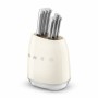 Set of Kitchen Knives and Stand Smeg KBSF02CR Cream