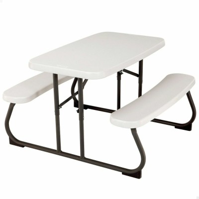 Picnic table Lifetime Foldable Cream Steel 82,5 x 90 x 53,5 cm
