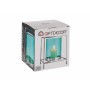 Bougeoir Gift Decor Bleu Argenté Argent Métal verre 14 x 15,5 x 14 cm Carré