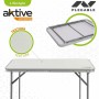 Folding Table Aktive White Steel MDF Wood 80 x 60 x 70 cm