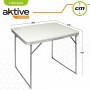 Folding Table Aktive White Steel MDF Wood 80 x 60 x 70 cm
