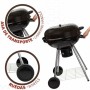 Coal Barbecue with Wheels Aktive Textilene 57 x 86 cm Black