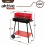 Coal Barbecue with Wheels Aktive Steel Plastic 66 x 44 x 85 cm Rectangular Red