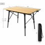 Folding Table Aktive 90 x 70 x 57 cm Camping Black Brown Aluminium