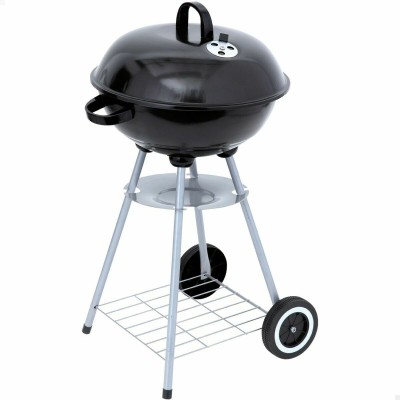 Roues de barbecue au charbon de bois Aktive 46 cm Ronde Noir Avec couvercle