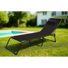 Sun-lounger Marbueno Black 190 x 27 x 58 cm