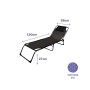 Sun-lounger Marbueno Black 190 x 27 x 58 cm