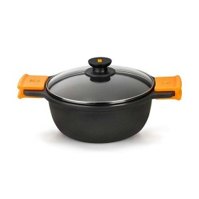 Casserole avec Couvercle en Verre BRA A270328 Noir Ø 28 cm