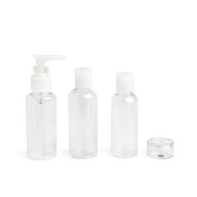 4-in-1 Travel Liquid Dispenser IDC Institute Travel Transparent Set 4 Pieces