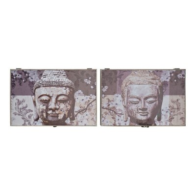 Decorative box DKD Home Decor Grey MDF Wood Buddha Counter (2 Units)