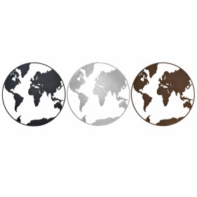 Wall Decoration DKD Home Decor Metal World Map (100 x 1 x 100 cm) (3 pcs)