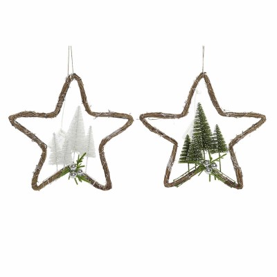 Christmas bauble DKD Home Decor Rattan (2 pcs) (43 x 10 x 43 cm)