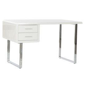 Desk DKD Home Decor White Silver Metal MDF Wood 120 x 55 x 76 cm