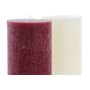 Candle DKD Home Decor White Red Christmas 9 x 9 x 15 cm (2 Units)