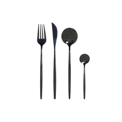 Stainless Steel Cutlery Set DKD Home Decor Black Stainless steel 3 x 1,5 x 13 cm 16 Pieces