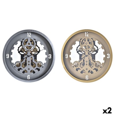 Horloge Murale DKD Home Decor Doré Argenté Verre Fer 50 x 8 x 50 cm (3 Unités) (2 Unités)