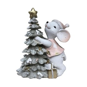 Christmas bauble DKD Home Decor Mouse Resin (10 x 6,5 x 11 cm) (2 Units)