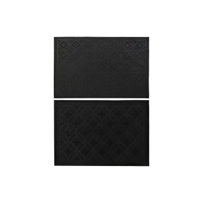 Doormat DKD Home Decor Black Rubber 2 Units (60 x 40 x 0,3 cm)
