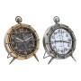 Horloge de table DKD Home Decor Blanc Noir Doré Argenté Mappemonde (2 Unités)