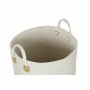 Set de basket DKD Home Decor Blanc Naturel Gris clair Fibre naturelle (2 Pièces) (2 Unités)