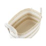 Basket DKD Home Decor White Beige Natural Fibre 33 x 16 x 19 cm