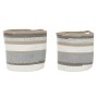 Set de basket DKD Home Decor Blanc Gris Naturel Jute (2 Pièces)
