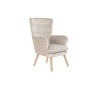 Armchair DKD Home Decor Beige Natural Polyester Wood 67 x 70 x 95 cm