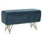 Banquette DKD Home Decor   Turquoise Polyester Métal Aluminium 90 x 31 x 47 cm
